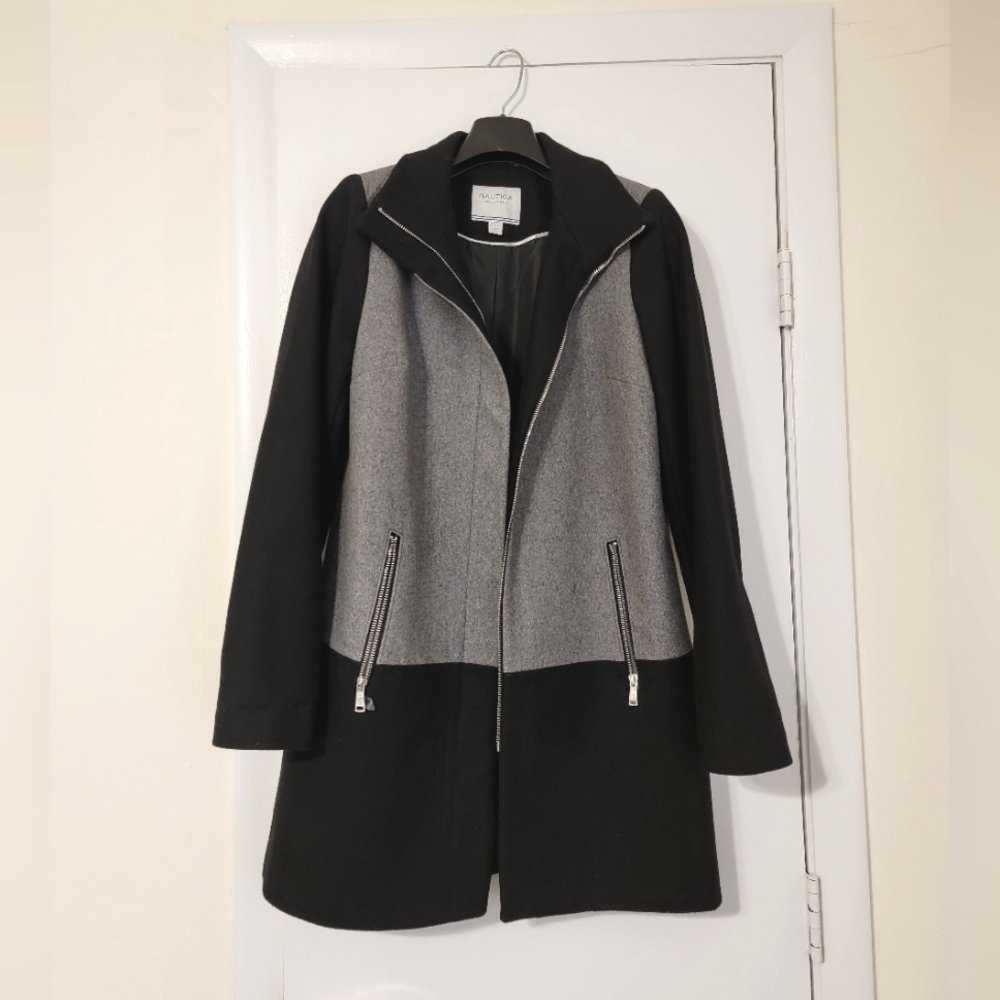 Women's Black and Gray Nautica Coat